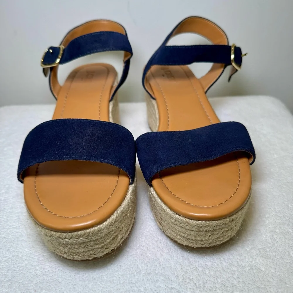 Women's‎ J. Crew Navy Suede Platform Espadrilles Size 8.5